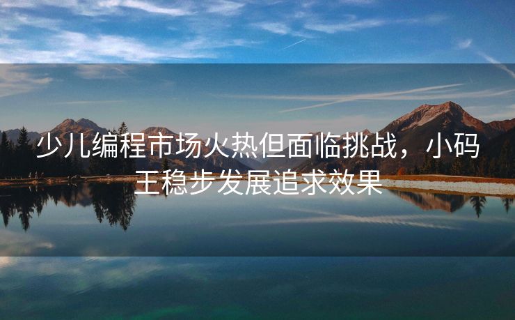 少儿编程市场火热但面临挑战，小码王稳步发展追求效果