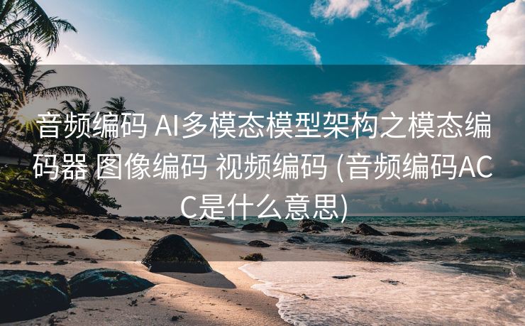 音频编码 AI多模态模型架构之模态编码器 图像编码 视频编码 (音频编码ACC是什么意思)