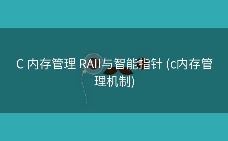 C 内存管理 RAII与智能指针 (c内存管理机制)