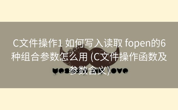 C文件操作1 如何写入读取 fopen的6种组合参数怎么用 (C文件操作函数及参数含义)