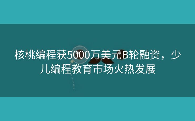核桃编程获5000万美元B轮融资，少儿编程教育市场火热发展