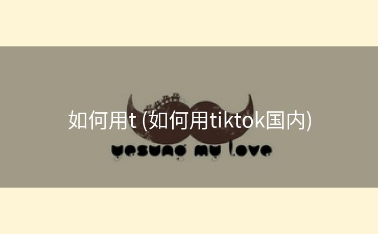 如何用t (如何用tiktok国内)
