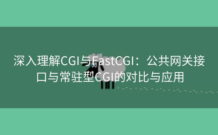 深入理解CGI与FastCGI：公共网关接口与常驻型CGI的对比与应用