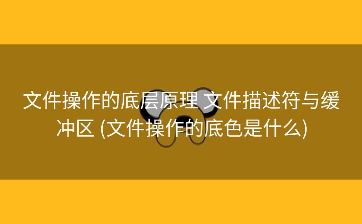 文件操作的底层原理 文件描述符与缓冲区 (文件操作的底色是什么)