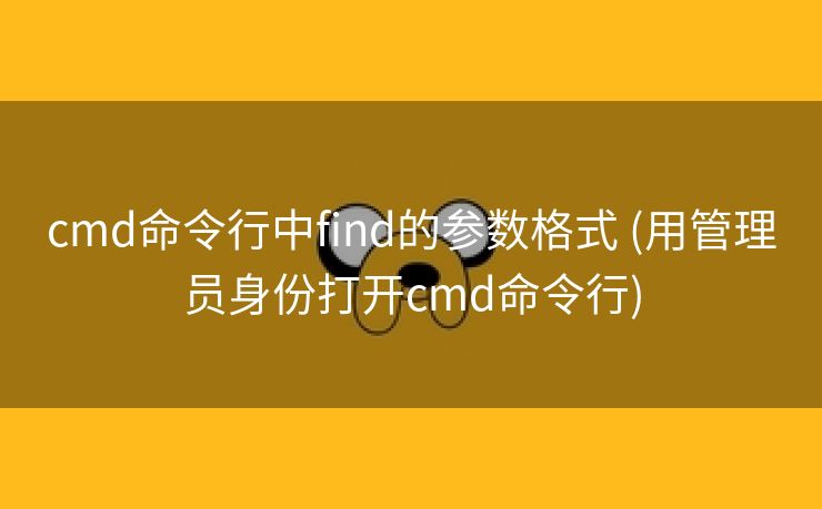 cmd命令行中find的参数格式 (用管理员身份打开cmd命令行)