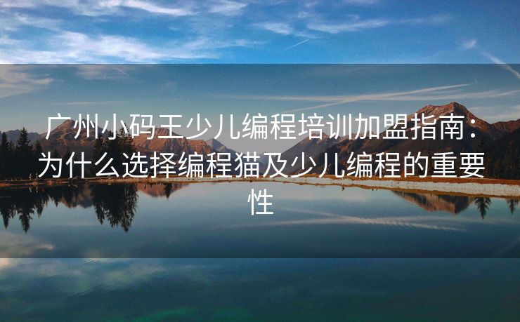广州小码王少儿编程培训加盟指南：为什么选择编程猫及少儿编程的重要性