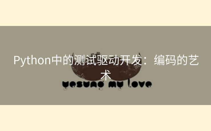 Python中的测试驱动开发：编码的艺术