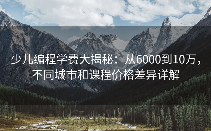 少儿编程学费大揭秘：从6000到10万，不同城市和课程价格差异详解
