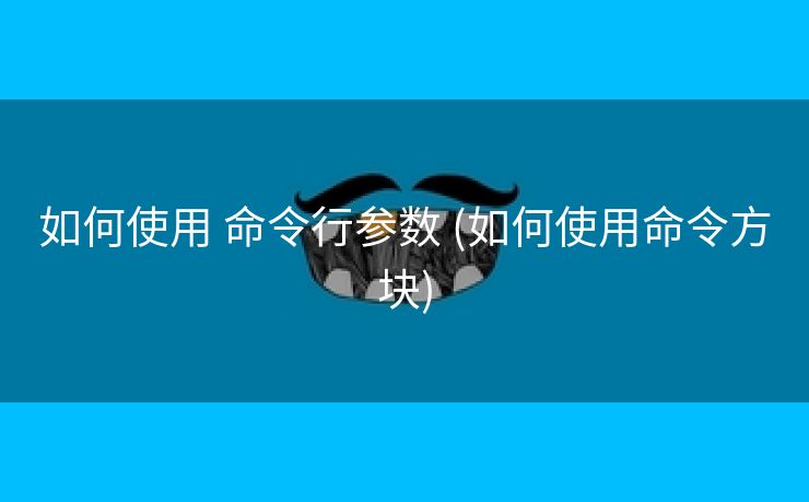 如何使用 命令行参数 (如何使用命令方块)