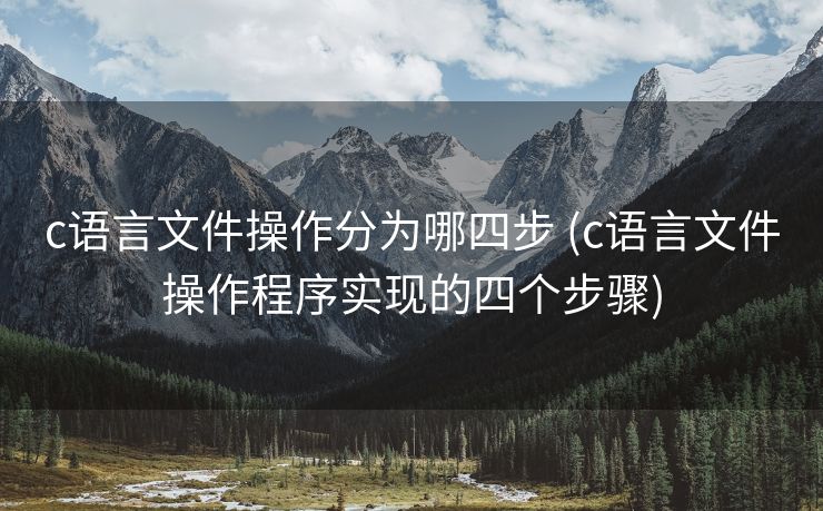 c语言文件操作分为哪四步 (c语言文件操作程序实现的四个步骤)