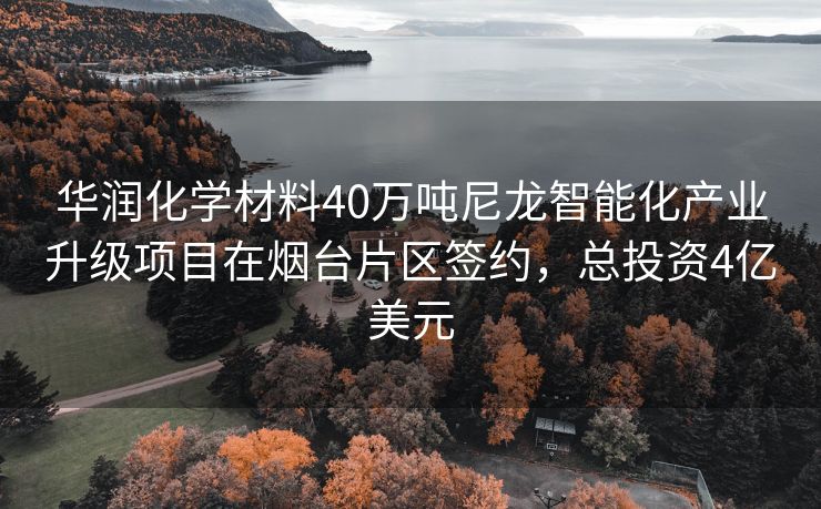 华润化学材料40万吨尼龙智能化产业升级项目在烟台片区签约，总投资4亿美元