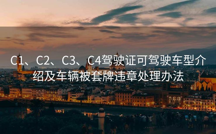 C1、C2、C3、C4驾驶证可驾驶车型介绍及车辆被套牌违章处理办法