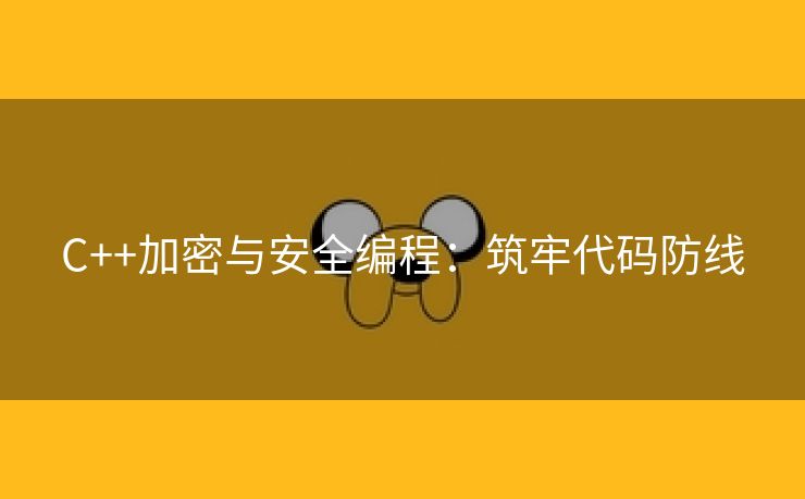 C++加密与安全编程：筑牢代码防线