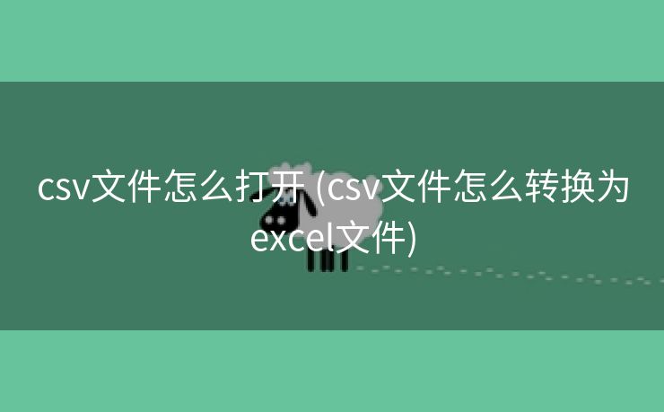 csv文件怎么打开 (csv文件怎么转换为excel文件)