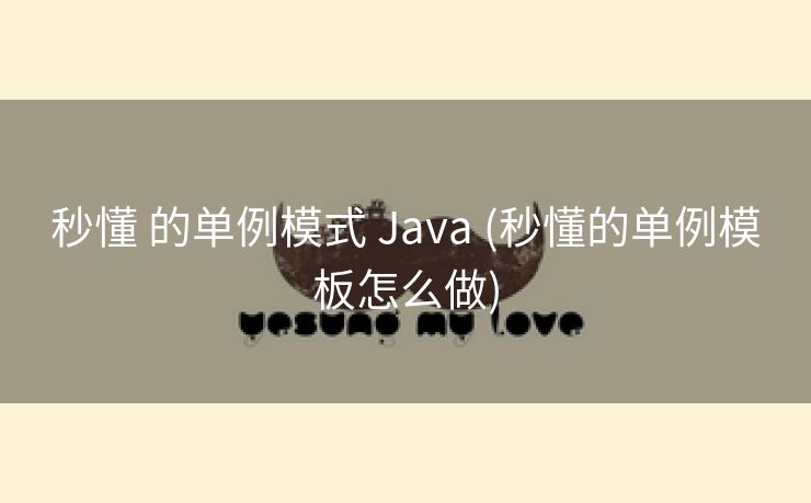 秒懂 的单例模式 Java (秒懂的单例模板怎么做)