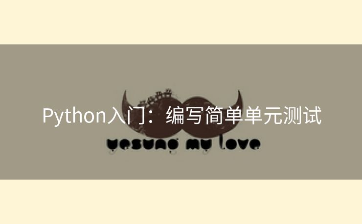 Python入门：编写简单单元测试