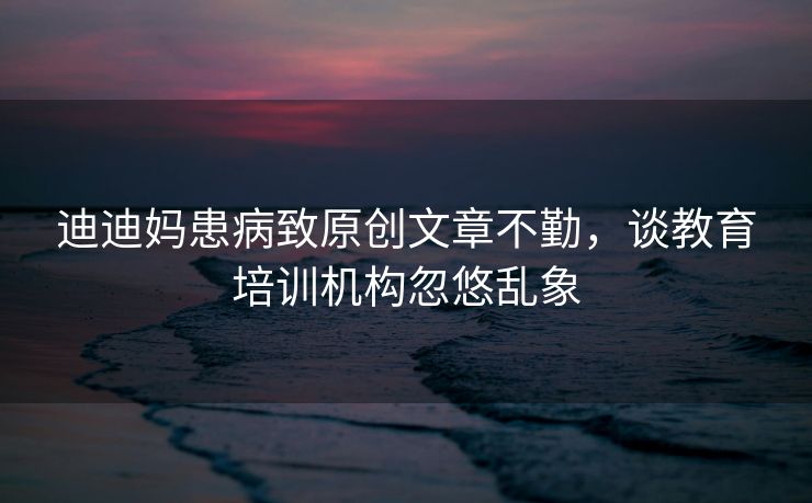 迪迪妈患病致原创文章不勤，谈教育培训机构忽悠乱象