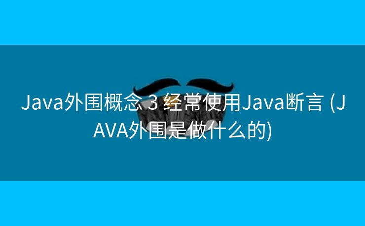 Java外围概念 3 经常使用Java断言 (JAVA外围是做什么的)