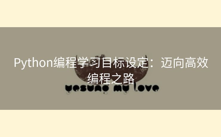 Python编程学习目标设定:迈向高效编程之路 Python编程学习目标设定:迈向高效编程之路