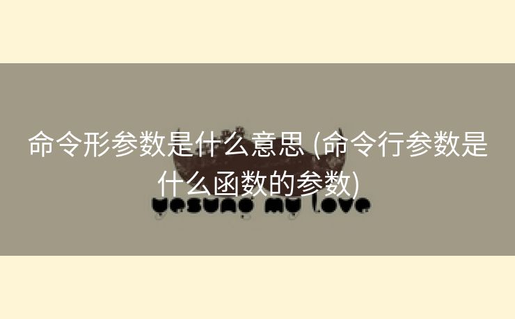 命令形参数是什么意思 (命令行参数是什么函数的参数)