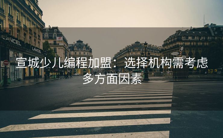 宣城少儿编程加盟：选择机构需考虑多方面因素