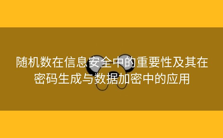 随机数在信息安全中的重要性及其在密码生成与数据加密中的应用