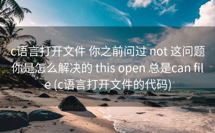 c语言打开文件 你之前问过 not 这问题你是怎么解决的 this open 总是can file (c语言打开文件的代码)
