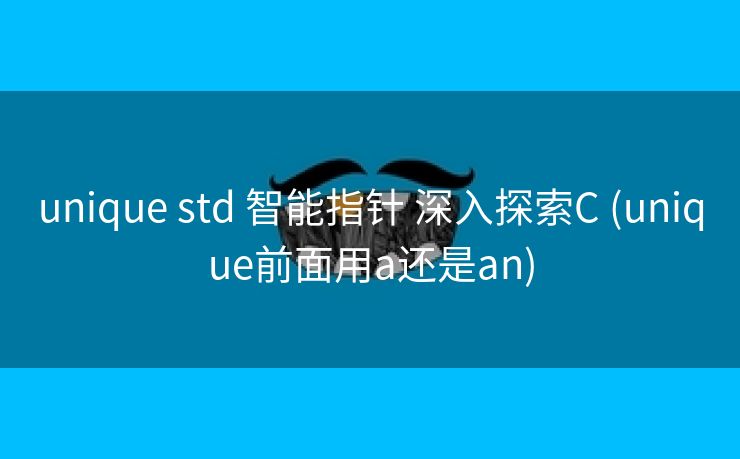 unique std 智能指针 深入探索C (unique前面用a还是an)