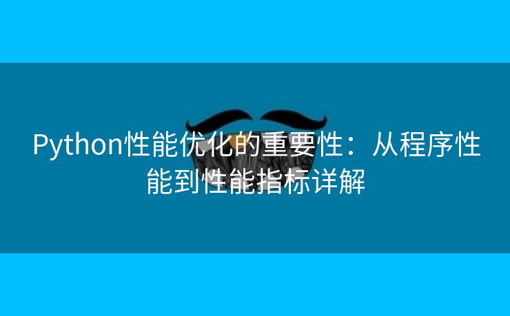 Python性能优化的重要性：从程序性能到性能指标详解