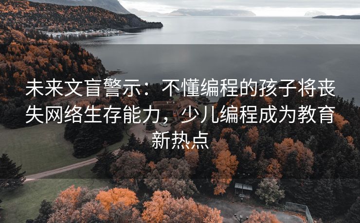 未来文盲警示：不懂编程的孩子将丧失网络生存能力，少儿编程成为教育新热点