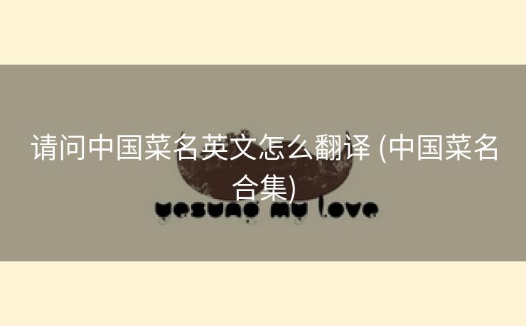 请问中国菜名英文怎么翻译 (中国菜名合集)