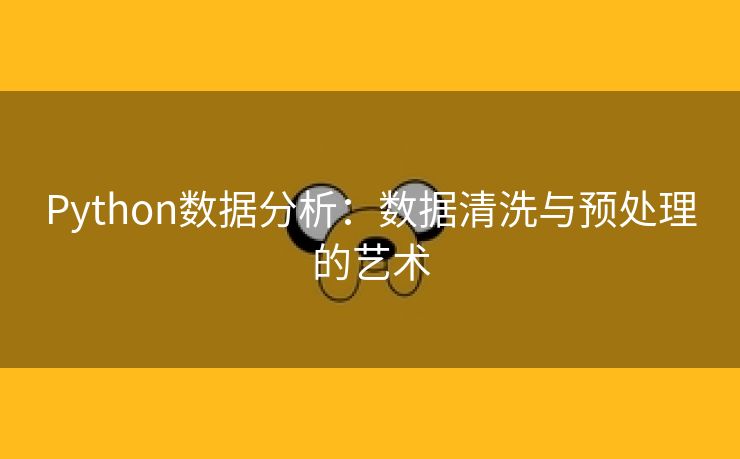 Python数据分析：数据清洗与预处理的艺术