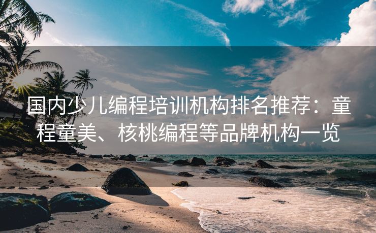国内少儿编程培训机构排名推荐：童程童美、核桃编程等品牌机构一览