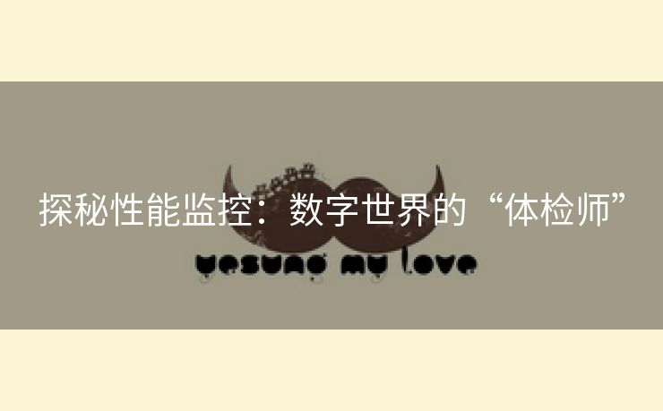 探秘性能监控：数字世界的“体检师”