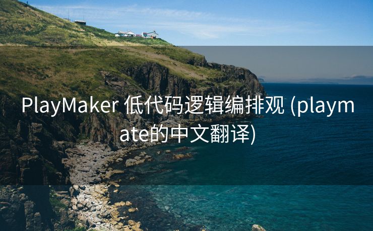 PlayMaker 低代码逻辑编排观 (playmate的中文翻译)