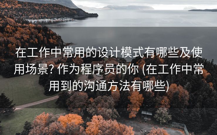 在工作中常用的设计模式有哪些及使用场景? 作为程序员的你 (在工作中常用到的沟通方法有哪些)
