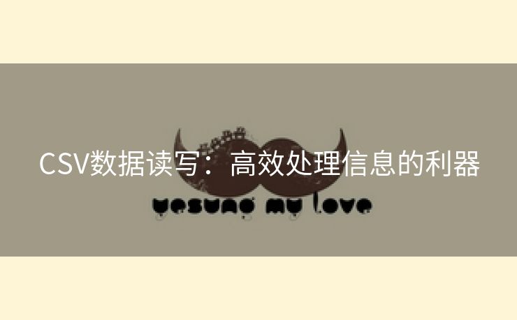 CSV数据读写:高效处理信息的利器 CSV数据读写:高效处理信息的利器
