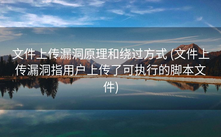 文件上传漏洞原理和绕过方式 (文件上传漏洞指用户上传了可执行的脚本文件)