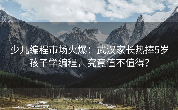 少儿编程市场火爆：武汉家长热捧5岁孩子学编程，究竟值不值得？