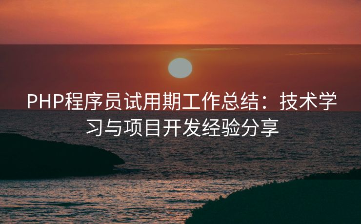PHP程序员试用期工作总结：技术学习与项目开发经验分享
