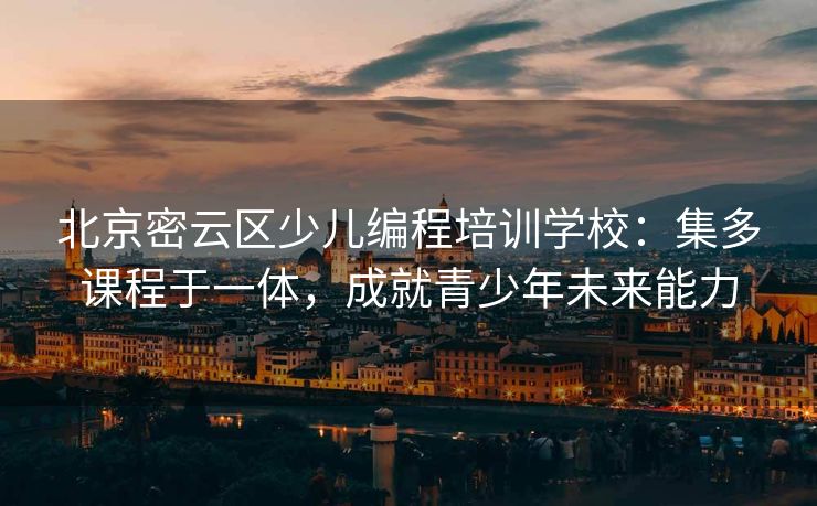 北京密云区少儿编程培训学校：集多课程于一体，成就青少年未来能力