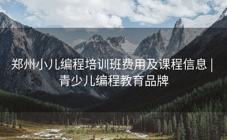 郑州小儿编程培训班费用及课程信息 | 青少儿编程教育品牌