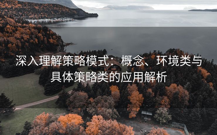 深入理解策略模式：概念、环境类与具体策略类的应用解析