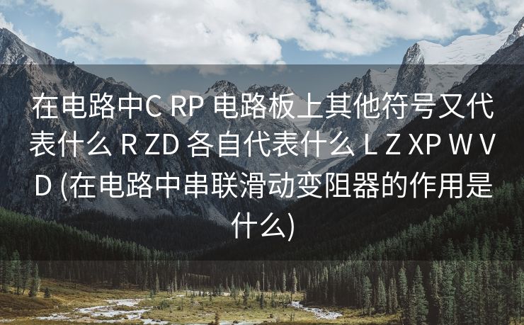 在电路中C RP 电路板上其他符号又代表什么 R ZD 各自代表什么 L Z XP W VD (在电路中串联滑动变阻器的作用是什么) 在电路中C RP 电路板上其他符号又代表什么 R ZD 各自代表什么 L Z XP W VD (在电路中串联滑动变阻器的作用是什么)
