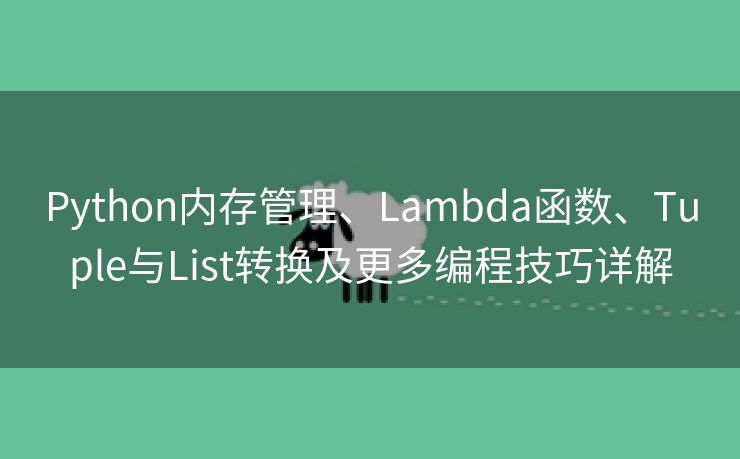 Python内存管理、Lambda函数、Tuple与List转换及更多编程技巧详解