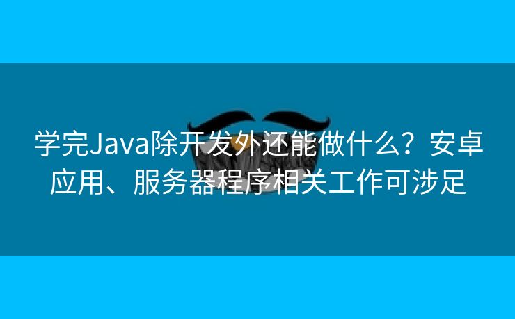 学完Java除开发外还能做什么？安卓应用、服务器程序相关工作可涉足