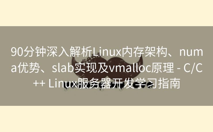 90分钟深入解析Linux内存架构、numa优势、slab实现及vmalloc原理 - C/C++ Linux服务器开发学习指南