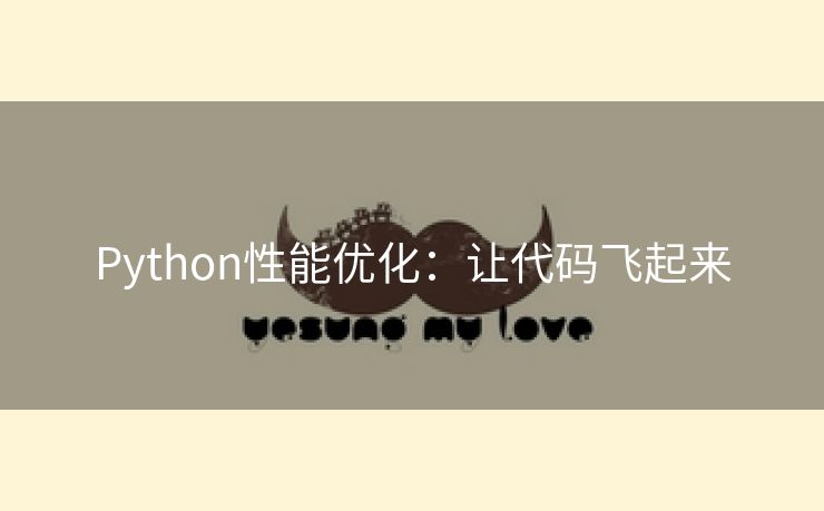 Python性能优化:让代码飞起来 Python性能优化:让代码飞起来
