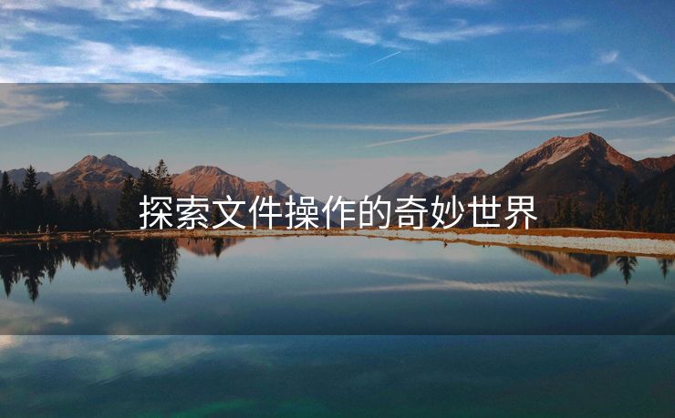 探索文件操作的奇妙世界