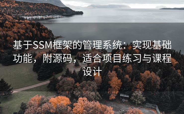 基于SSM框架的管理系统：实现基础功能，附源码，适合项目练习与课程设计